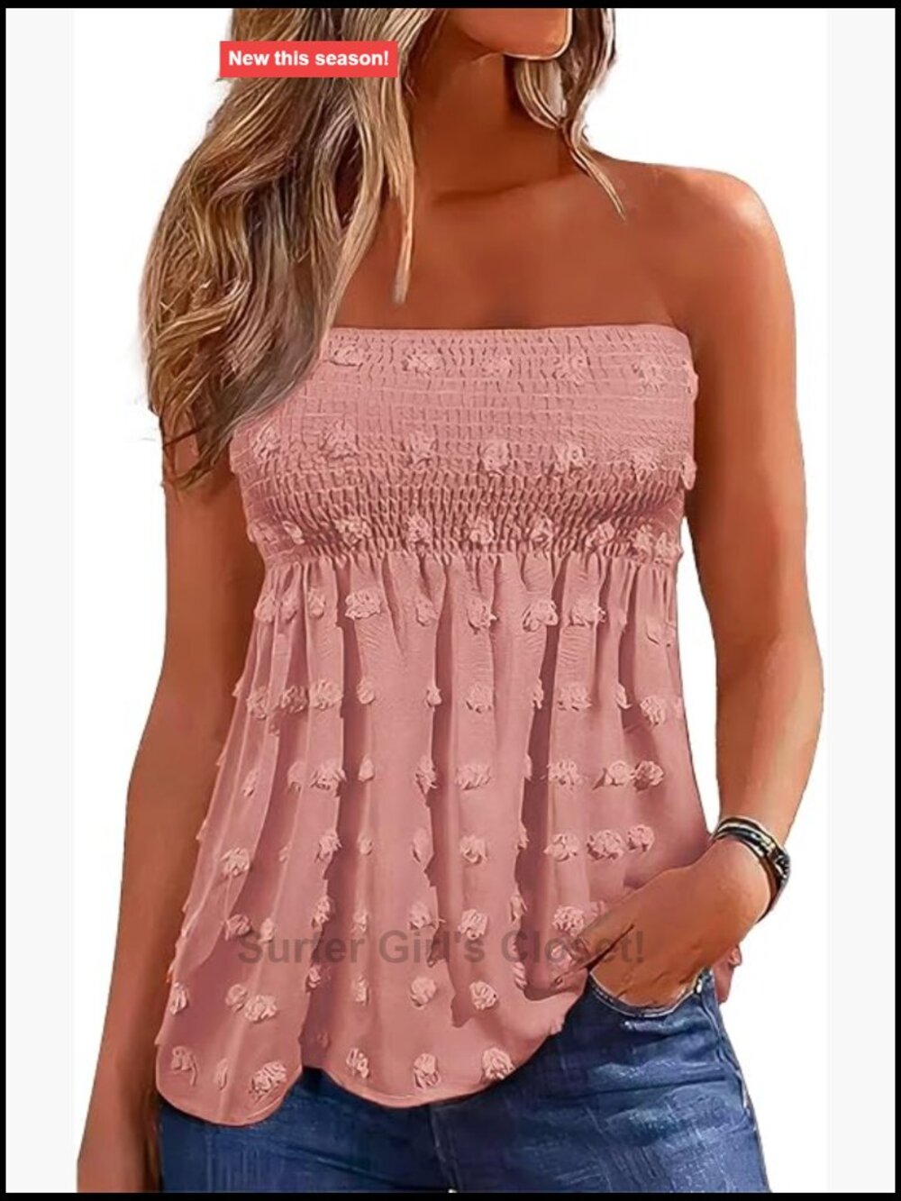 Strapless Tube Top Flowy Tank Sleeveless Backless Summer